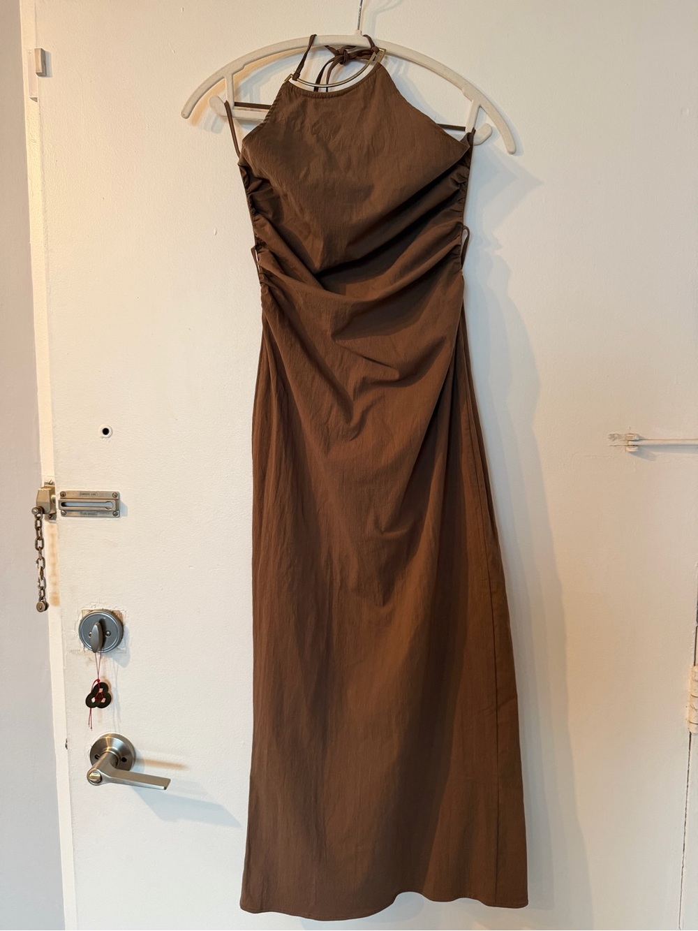 Zara Brown Halter Neck Maxi Dress